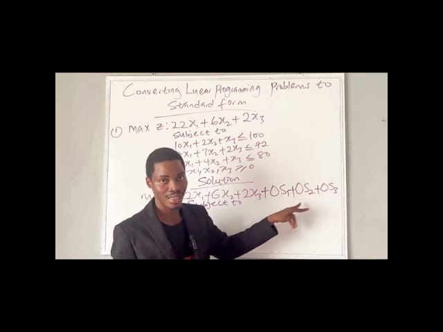 Converting Linear Programming Problem Into Standard Form