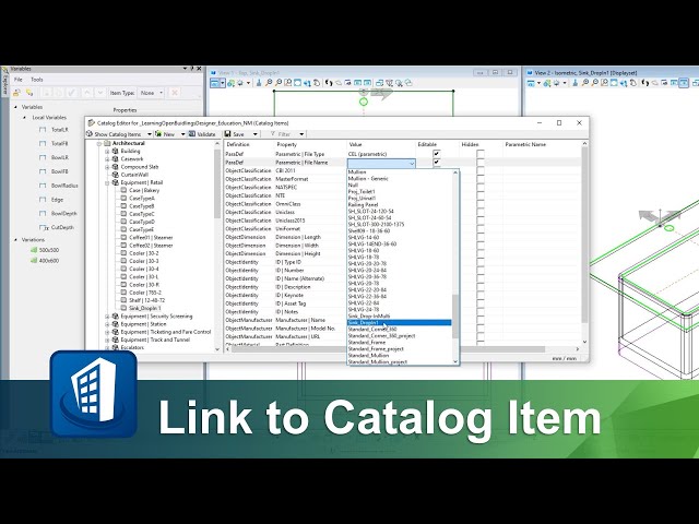 Creating a Parametric Cell - Link to Catalog Item