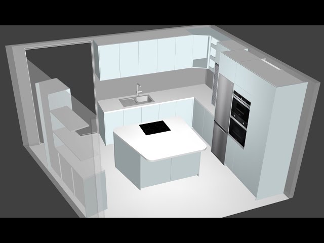 Kitchen design using cabinet software