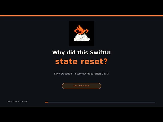 Swift Interview Prep Day 3: SwiftUI State, Longest Substring & MVVM