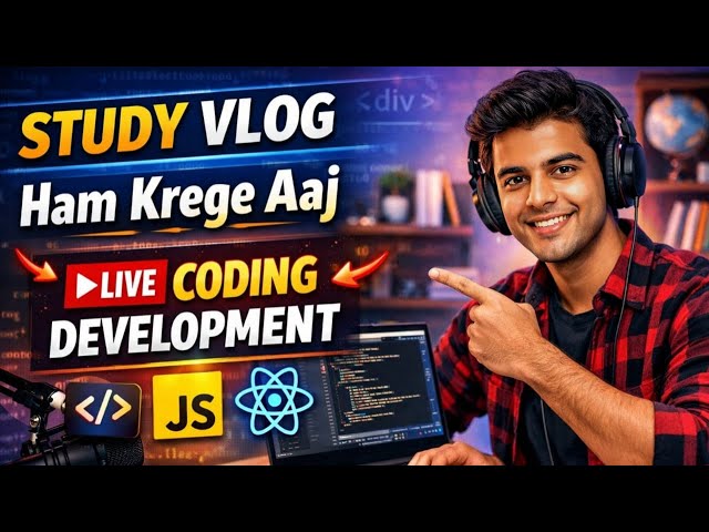 Study Vlog | Aaj Live Coding Development Karenge | Coding with Me