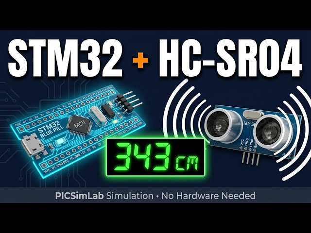 STM32 Ultrasonic Sensor Project | HC-SR04 Distance Measurement | STM32CubeIDE + PICSimLab Simulation
