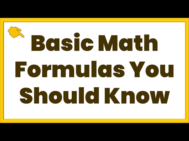 Basic Math Formulas You Should Know | #schoolvisual | #mathvideo #interactivevideos