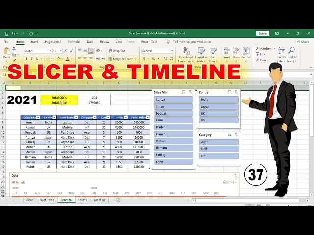 #Slicer - #Timeline - How To Use Slicer & Timeline - Amazing time Saving Tool in Excel 2019 Hindi