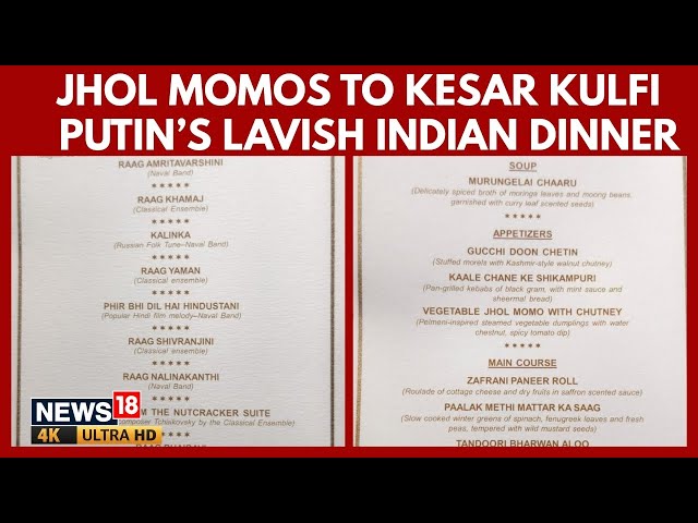 Putin Attends Lavish Rashtrapati Bhavan Dinner During Two-Day India Visit Vegetarian Thali Show | 4K