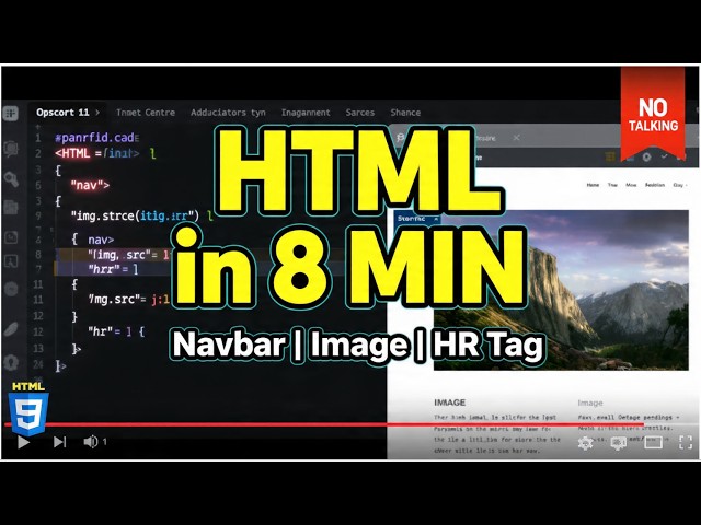 Create Navbar + Image in HTML | index.html Tutorial | No Talking