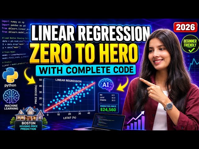Linear Regression Explained with Code|Boston Housing Price Prediction|Machine Learning for Beginners