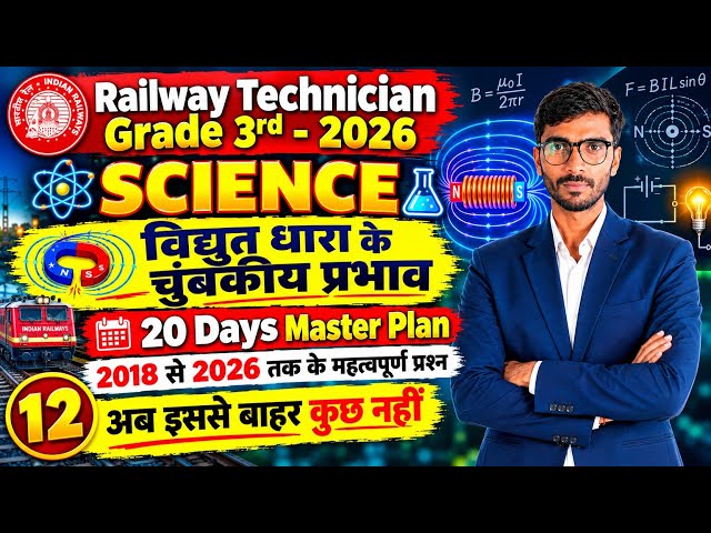 RRB Technician Science 2026 | Magnetic Effects of Electric Current | RRB Science PYQ | 20 Days Ma...