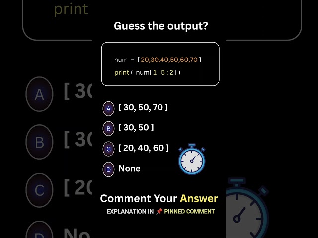 Python Quiz for Beginners😱 | Python List Slicing Interview Question #python #pythonprogramming #quiz