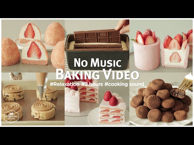 (3) 음악 없는 2시간 케이크 & 디저트 베이킹 ASMR | 수면·공부에 좋은 편안한 소리 | 2 Hours No Music Baking ASMR