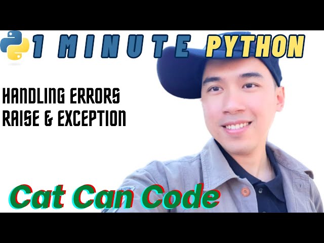 1 Minute Python | Handling Errors with Raise & Exception | Cat Can Code