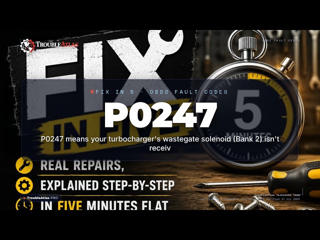 P0247 Explained — P0247 means your turbocharger's wastegate solenoid (Bank 2) isn't receiv | Trouble