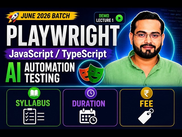 🚀 Playwright JavaScript/TypeScript AI Automation Testing | Demo Lecture 1 | June 2026 Batch