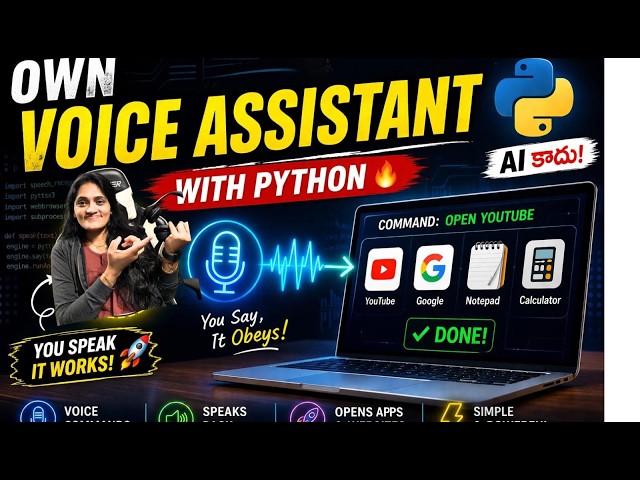 I Opened Voice command Isthe Python Apps 😲 | Voice Control with Python | Telugu