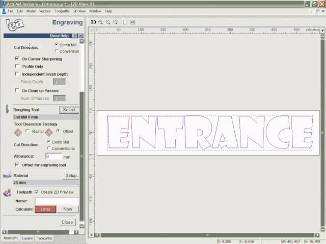 ARTCAM operating video - Engraving
