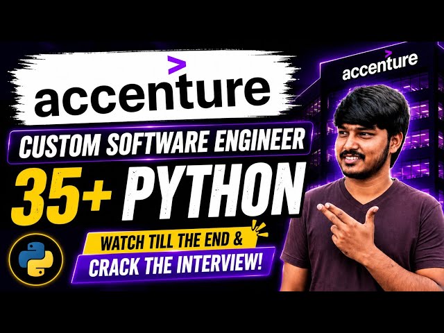 Accenture Custom Software Engineer | Python Interview Questions 2026 | Real Interview Questions 