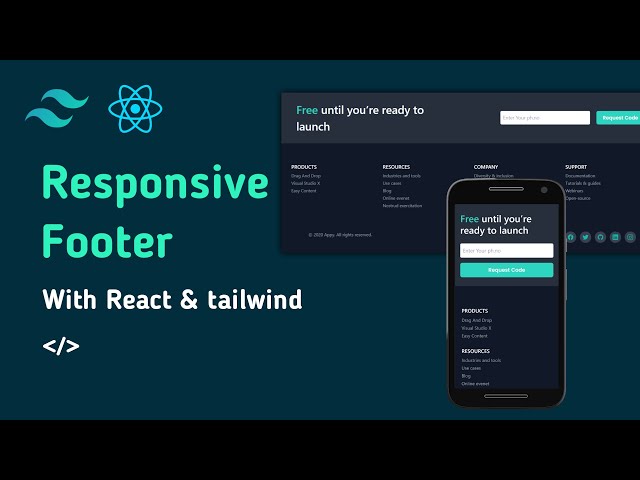 How to make a responsive footer with react js and tailwind css