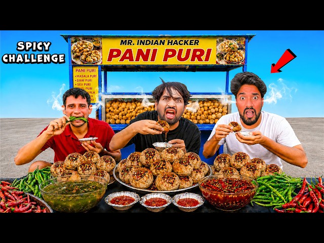 Level 1 to Level 10 – Spicy Pani Puri Eating Challenge 🥵