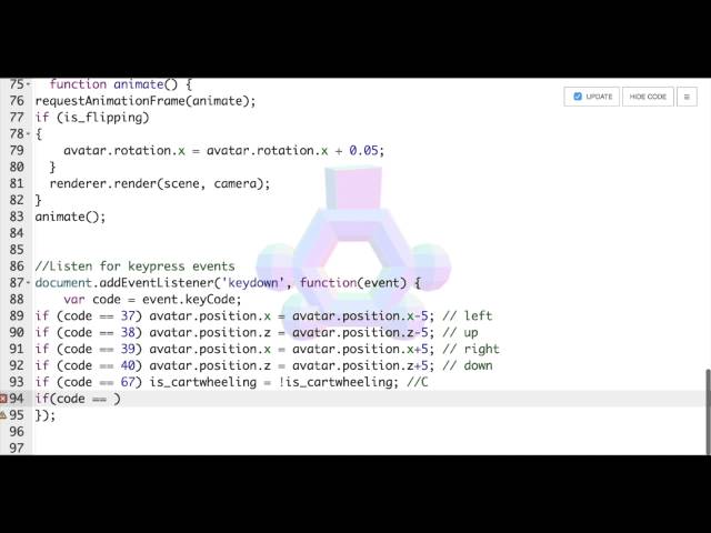 Start & Stop Animation - ICE Code Editor