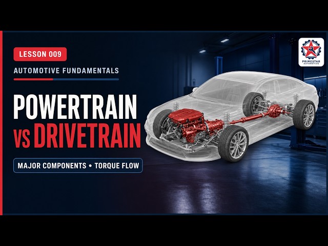 Powertrain vs Drivetrain Explained | Major Components & Torque Flow | Lesson 009