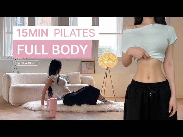 15 MIN Secret Pilates: Daily Full Body Slim Waist Workout No Equipment 🌿 (It Works)