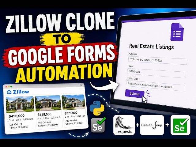 Zillow Data Entry Bot Using Python | Selenium + BeautifulSoup Project
