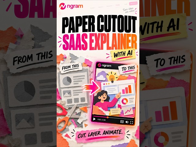 Create a Paper Cutout SaaS Explainer with ngram