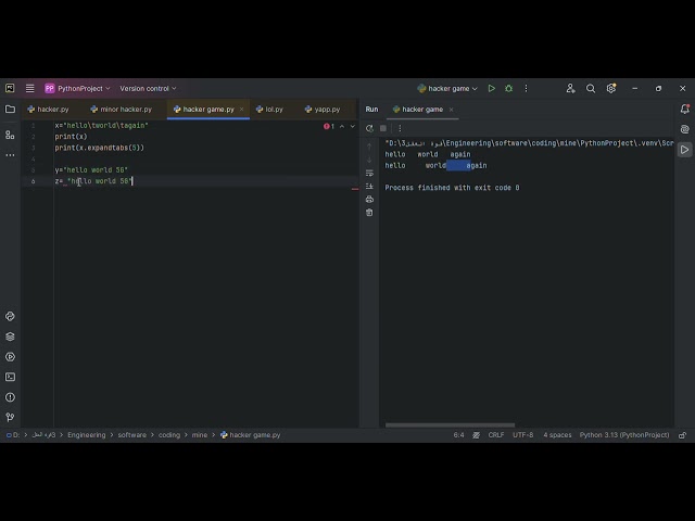 12 expandtabs true&false in python