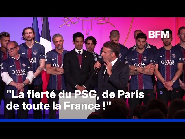 "PSG is the greatest team in Europe," Emmanuel Macron congratulates