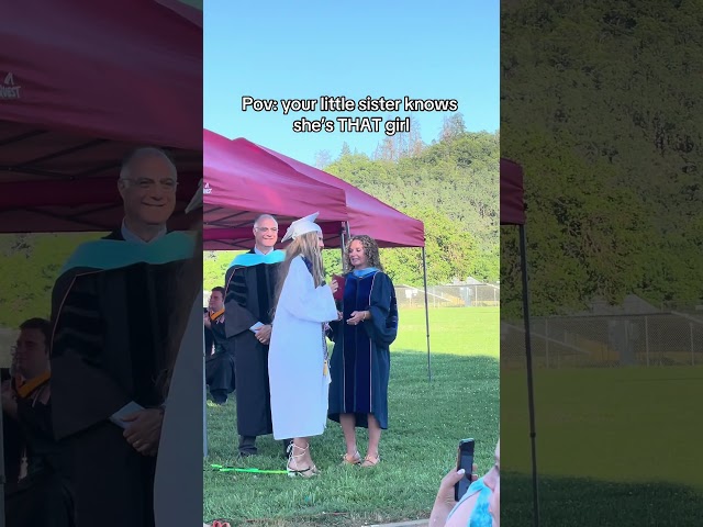 I can’t believe she did this at her GRADUATION 😳 #graduation #sister #graduate #family #waitforit