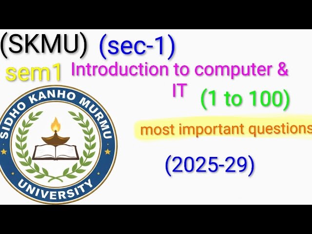 (Sem1)( sec-1) introduction to computer objective questions answers 