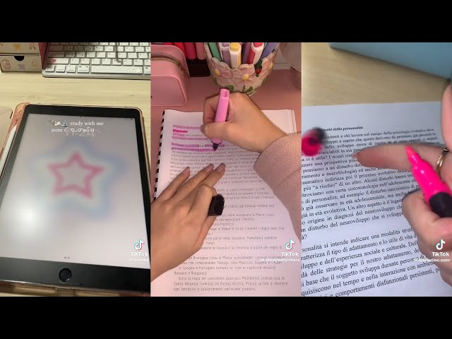 study vlog ASMR 🩷 Tiktok compilation🐚#asmr #study