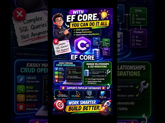 what is entity framework core in aspnet core #shorts #entityframeworkcore #efcore