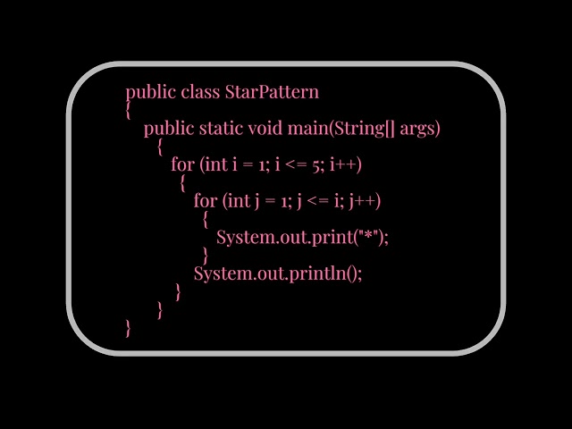 Java Star Printing pattern #2