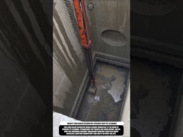 Mighty Long Reach Excavator: Efficient Deep Pit Cleaning! #innovation #work #process