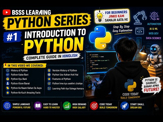 Learn Python from Scratch in Hindi | Python Tutorial #1 | Complete Beginner Guide