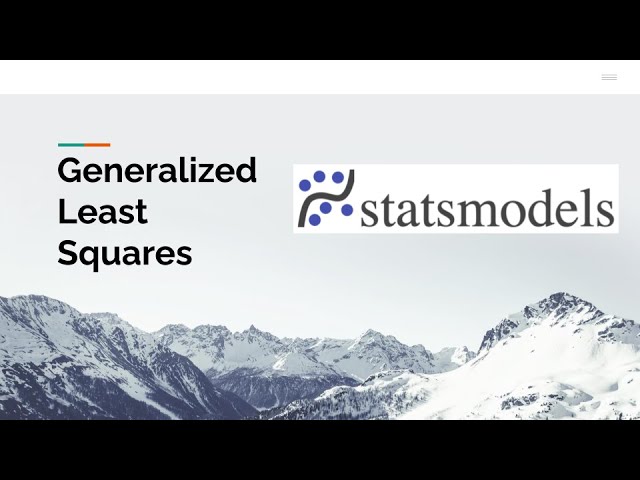 Generalized Least Squares with statsmodels