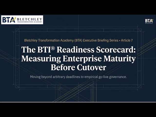 Eliminating Cutover Blindness: Quantitative Governance & Readiness Scorecard | BTI® Series Ep. 7