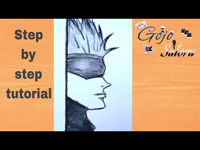 How to sketch Gojo satoru drawing for beginners | Step by step tutorial for beginners 😍💕💕