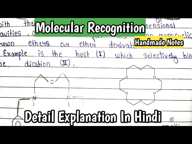 MOLECULAR RECOGNITION |Enzyme Model | bio-Organic chemistry |MSc.semester exam notes |