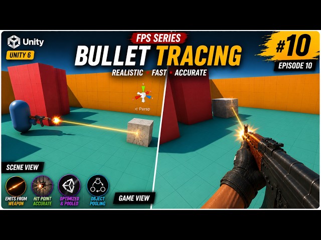 Unity FPS Controller tutorial Advance #10. Bullet Tracing System | Trail Renderer & Object Pooling |