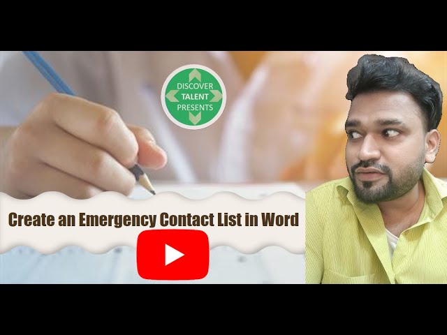 Personalized Emergency Contact List in Word Beginner's Guide