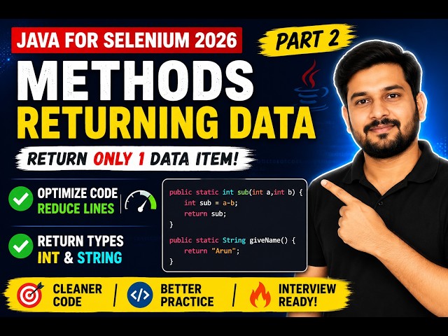 217. Methods returning data in Java - Part 2 (Selenium Java 2026)