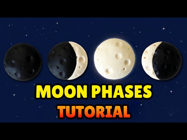🔴 DIY How to Make MOON PHASES - Polymer Clay, plastilina and Fondant Tutorial