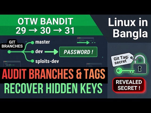 [Linux in Bangla] Git Branch Inspection & Hidden Tags Leak | OTW Bandit 29 → 30 → 31