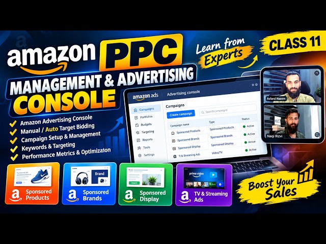 Amazon PPC Campaigns Tutorial | Advertising Console, Sponsored Products, Brands & Display Ads | US
