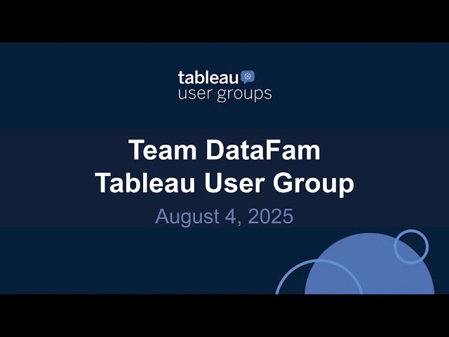 Team DataFam Tableau User Group 4 Aug 2025