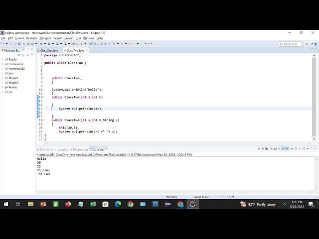 Eclipse IDE   Session 6 Constructor chain
