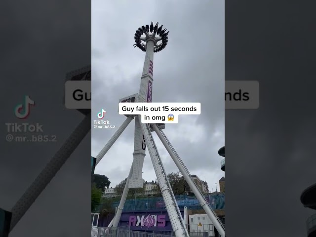guy falls from ride 😯😯😯😯😓😓😓#viral #shorts #fail #rides #themepark #blogger injury #epicfail #fyp