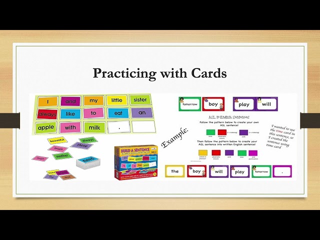 Building Sentence Structure with Color-Coded Cards